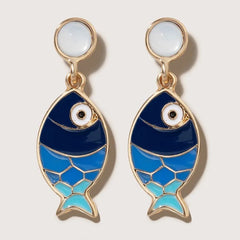 Mikonos fish earrings